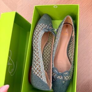 Sam Edelman Blue and White Ballet Flats